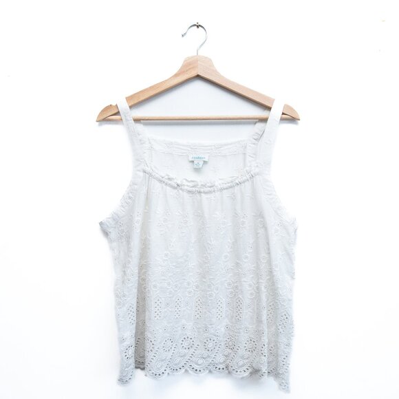 Sundance Sleeveless Eyelet Embroidered Top in White - Picture 1 of 6